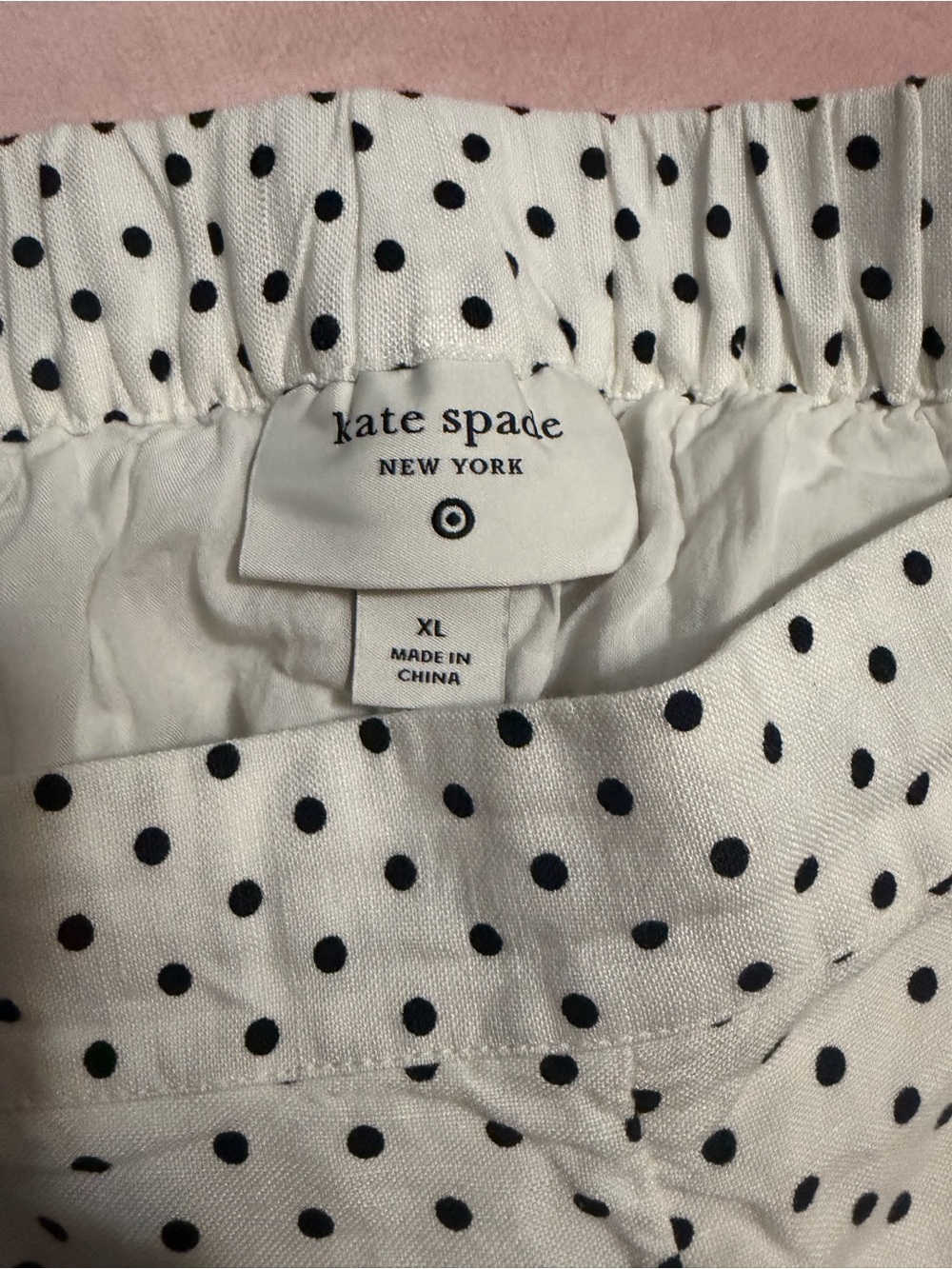 kate spade White and Navy Polka Dot Midi Shorts